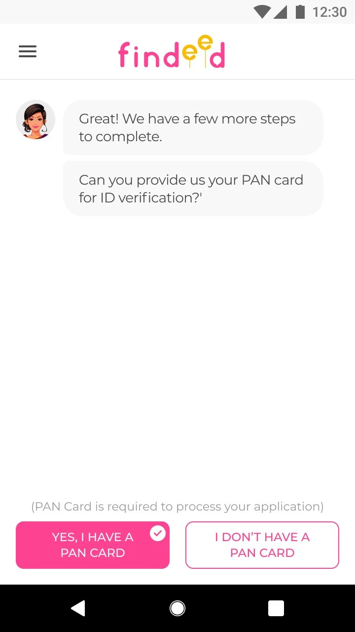 PAN card verification step